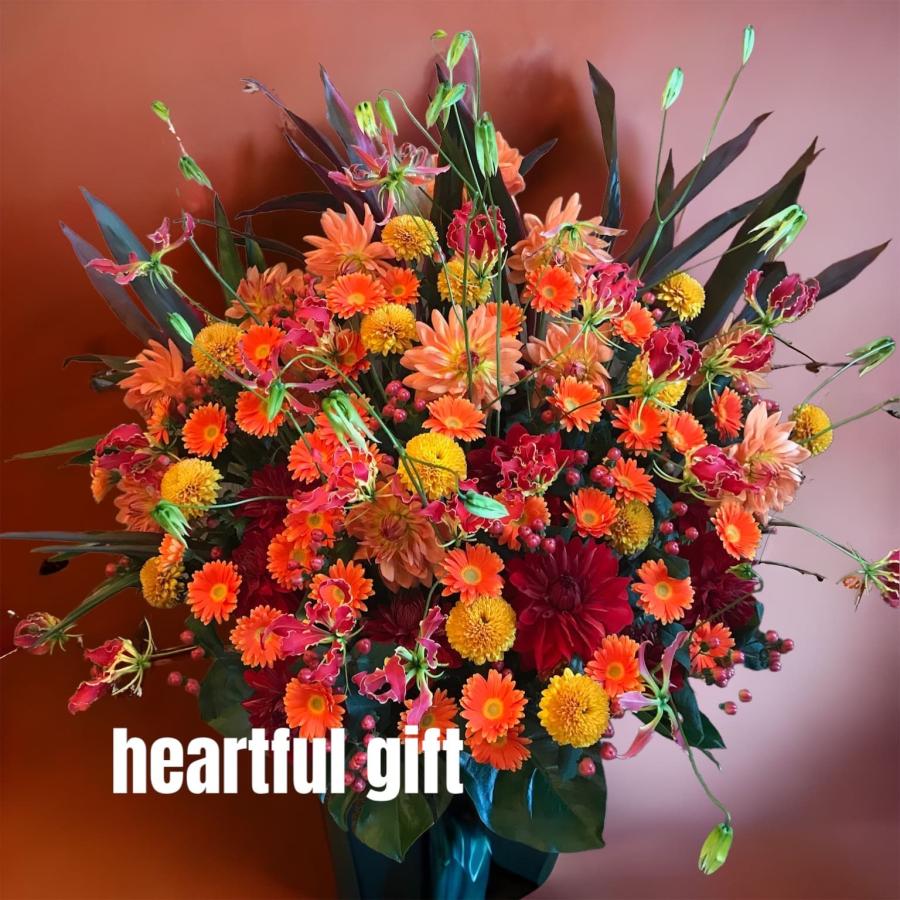 お悔み お供え ガーベラ オレンジ 生花 アレンジメント 12000円 おしゃれ 現代風 仏花 枕花 命日 法事 一周忌 四十九日 新盆 洋花 送料無料 クール便 |  | 02
