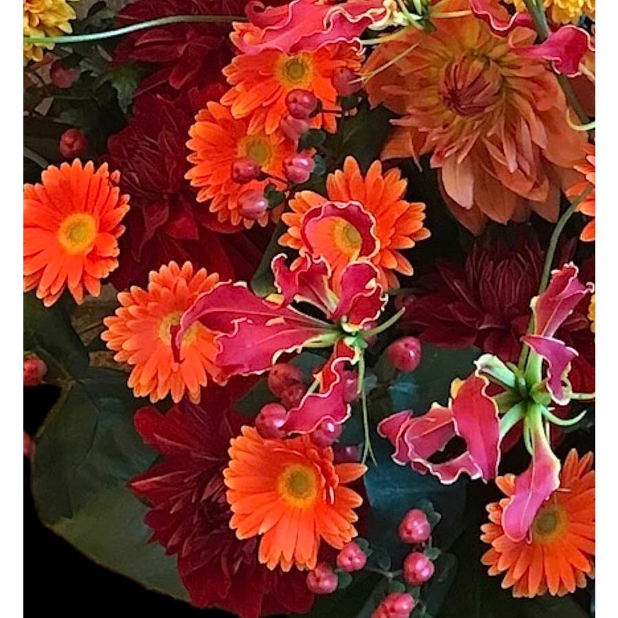 お悔み お供え ガーベラ オレンジ 生花 アレンジメント 12000円 おしゃれ 現代風 仏花 枕花 命日 法事 一周忌 四十九日 新盆 洋花 送料無料 クール便 |  | 06