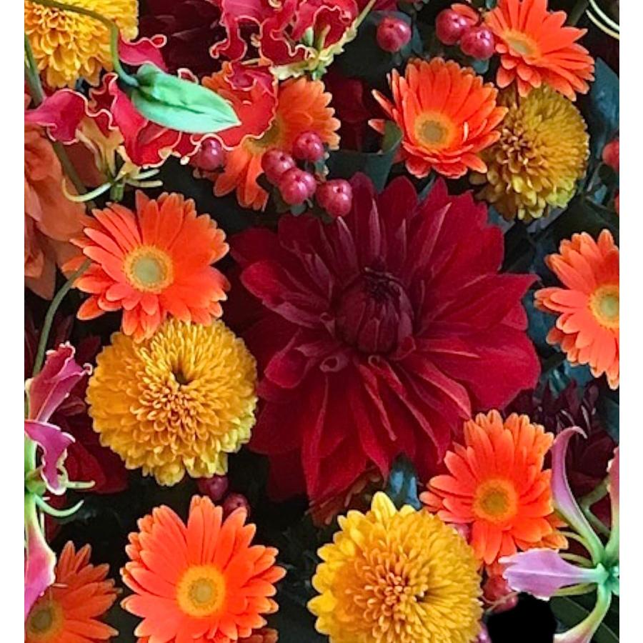 お悔み お供え ガーベラ オレンジ 生花 アレンジメント 12000円 おしゃれ 現代風 仏花 枕花 命日 法事 一周忌 四十九日 新盆 洋花 送料無料 クール便 |  | 07