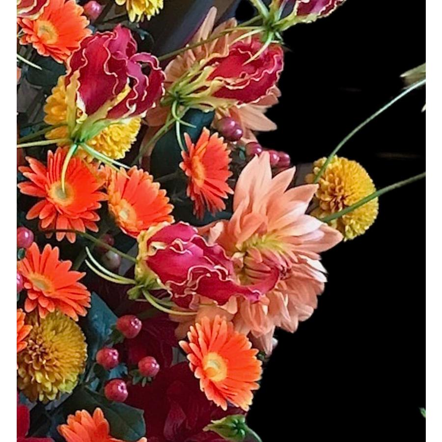 お悔み お供え ガーベラ オレンジ 生花 アレンジメント 12000円 おしゃれ 現代風 仏花 枕花 命日 法事 一周忌 四十九日 新盆 洋花 送料無料 クール便 |  | 09