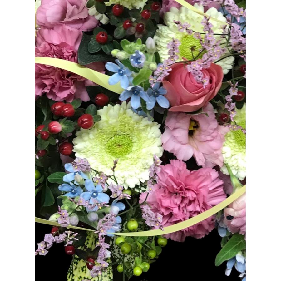 お悔み お供え ピンクバラ 生花 アレンジメント 11000円 おしゃれ 現代風 仏花 枕花 命日 法事 一周忌 四十九日 新盆 洋花 送料無料 クール便 |  | 06