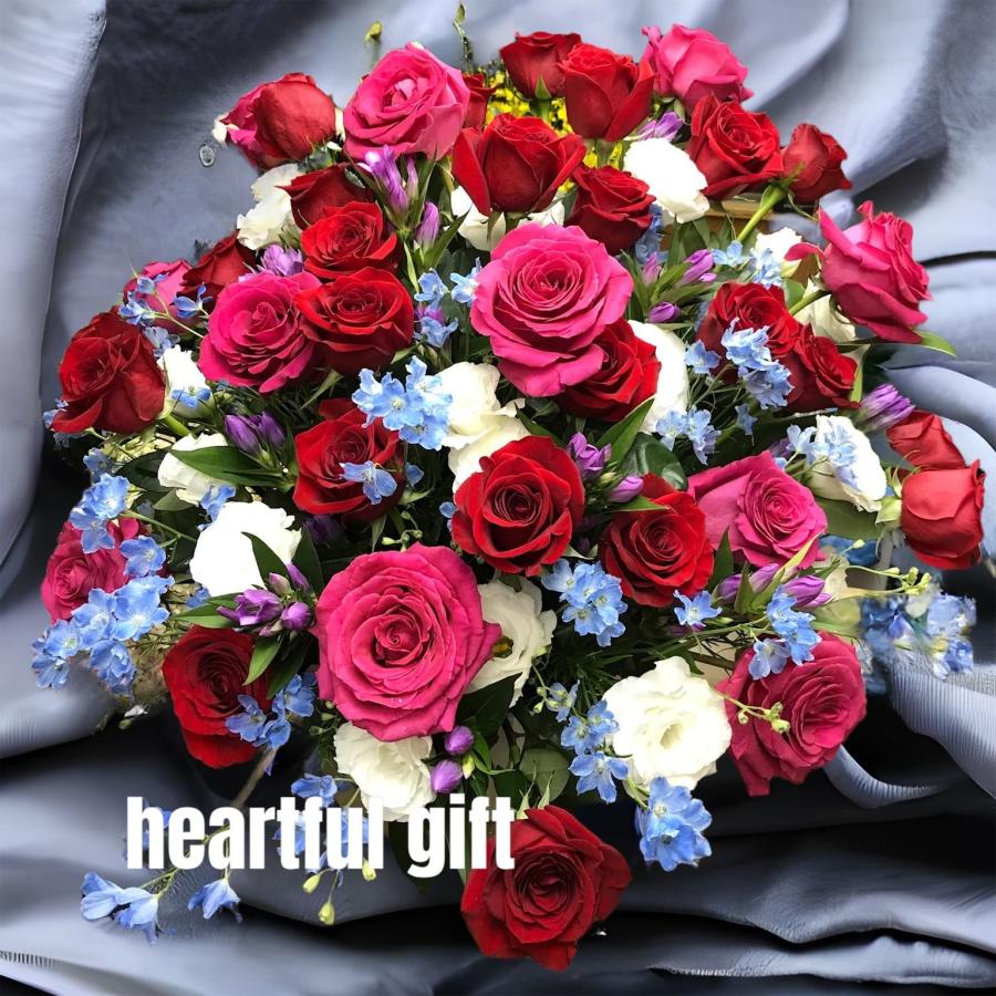 お悔み お供え 赤バラ 生花 アレンジメント 11000円 おしゃれ 現代風 仏花 枕花 命日 法事 一周忌 四十九日 新盆 洋花 送料無料 クール便 |  | 02