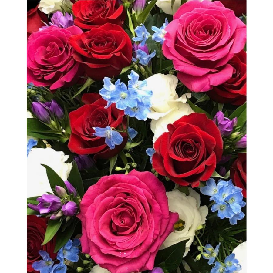 お悔み お供え 赤バラ 生花 アレンジメント 11000円 おしゃれ 現代風 仏花 枕花 命日 法事 一周忌 四十九日 新盆 洋花 送料無料 クール便 |  | 06