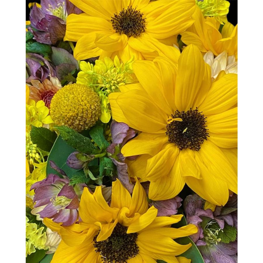 お悔み お供え ひまわり 生花 アレンジメント ペット 4400円 おしゃれ 現代風 仏花 枕花 命日 法事 一周忌 四十九日 新盆 洋花 送料無料 クール便 |  | 06