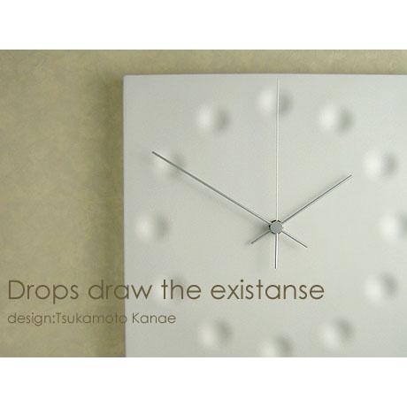 送料無料】 Drops draw the existance wall clock（掛時計） : plywood