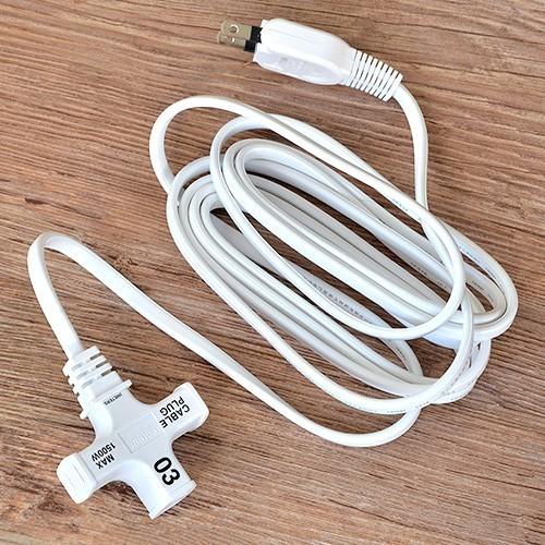 延長コード 電源タップ ケーブルプラグ 3個口 : plywood - 通販