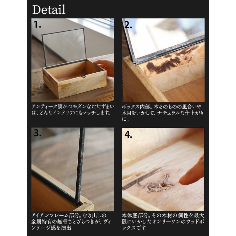 DETAIL RECTANGLE WOODEN BOX WITH GLASS LID Mサイズ｜plywood｜03