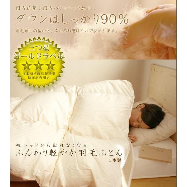 三ツ星ゴールドラベル 軽やか羽毛布団 セミダブル [SD羽毛掛 無地TTC