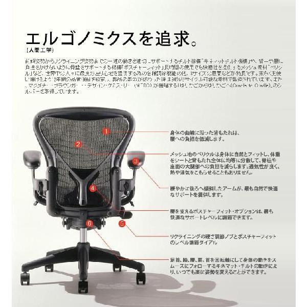 アーロンチェア ポスチャーフィットフル装備 グラファイトカラーベース