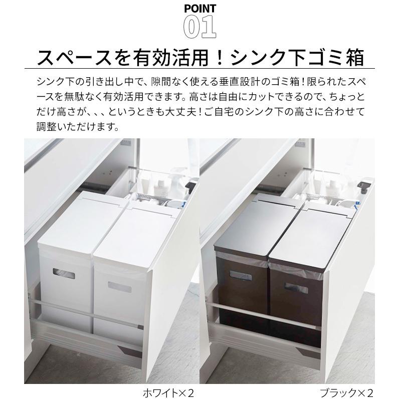 tower ゴミ箱 おしゃれ スリム 分別 シンク下蓋付きゴミ箱 2個 tower ゴミ箱 おしゃれ スリム 分別 シンク下蓋付きゴミ箱 2個