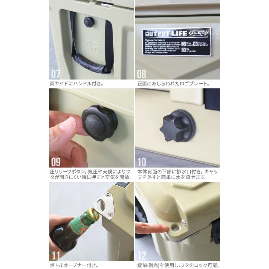 OUTPUT LIFE クーラーボックス 大型 大容量 タイヤ付き × Deelight