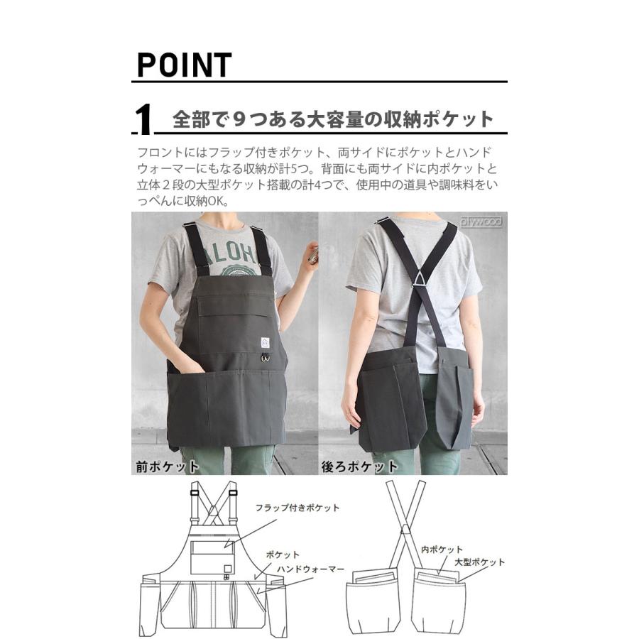 ワークエプロン BIB GUNSHI-NY/GUNSHI-CO B12003 : plywood - 通販