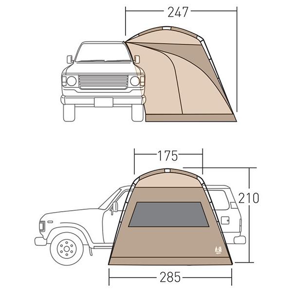 カーサイドシェルター2 小川 ogawa カーサイドテント カーサイドタープ｜plywood｜03