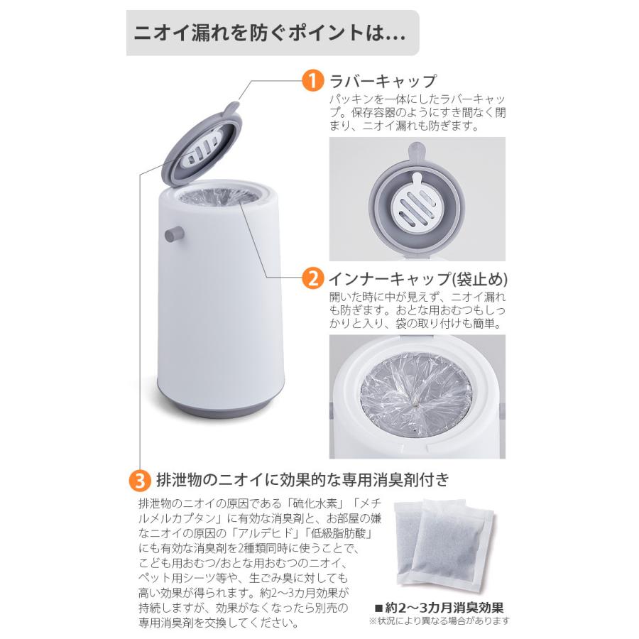 おむつ ゴミ箱 臭わない ライクイット ダイパーポット 密閉おむつペール like-it DIAPER POT_4
