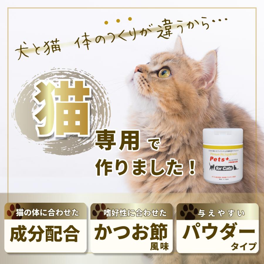 猫 サプリメント 関節 腰 ケア 国産 プロポリス グルコサミン コンドロイチン MSM ペッツプラス プレミアムアクティブ 猫用 サプリ | Pets+ | 07