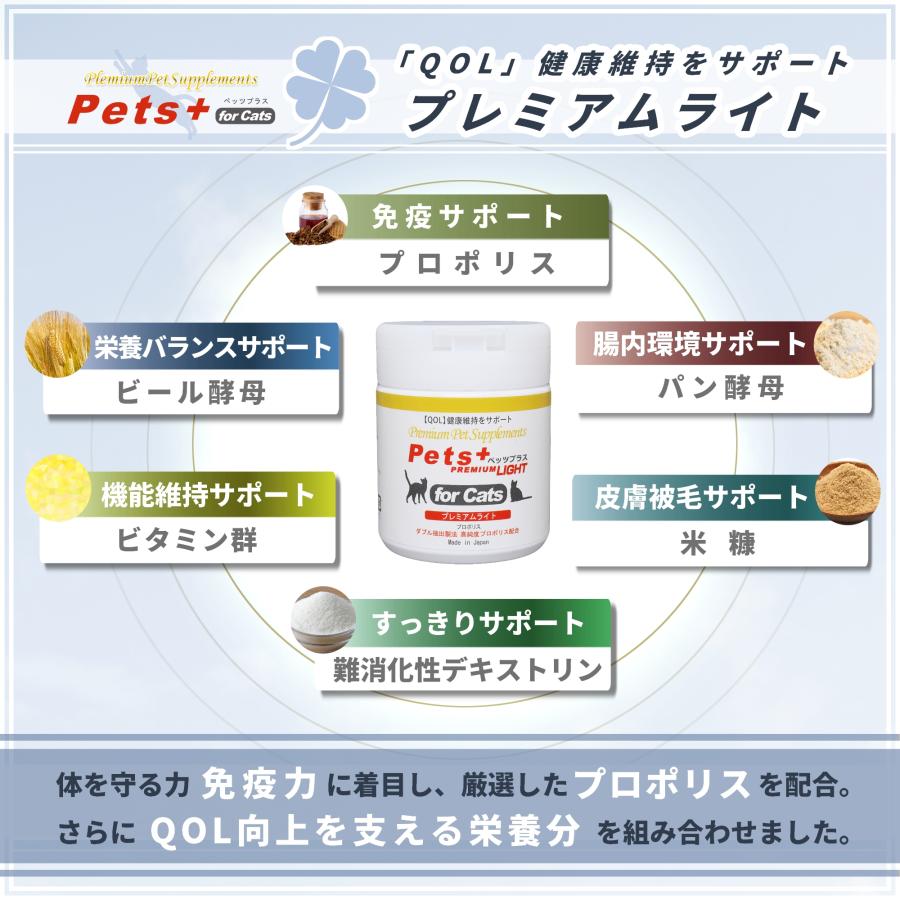 猫専用サプリメント ペッツプラス プレミアムライト 〜「QOL」健康維持をサポート〜 2個セット | Pets+ | 03
