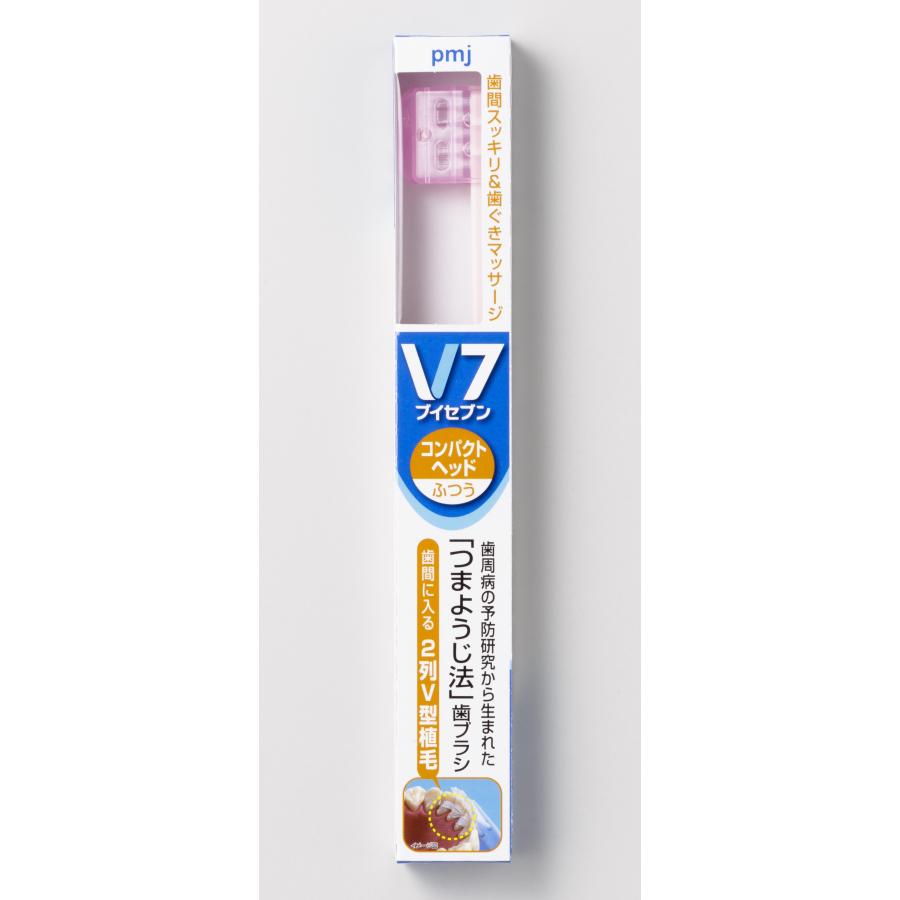 【公式】V7歯ブラシ(お試しセット) 2本組  ふつう つまようじ法　レギュラー コンパクト キャップ付き パステルカラー  pmj ブイセブン　送料無料　 | ピー・エム・ジェー | 13