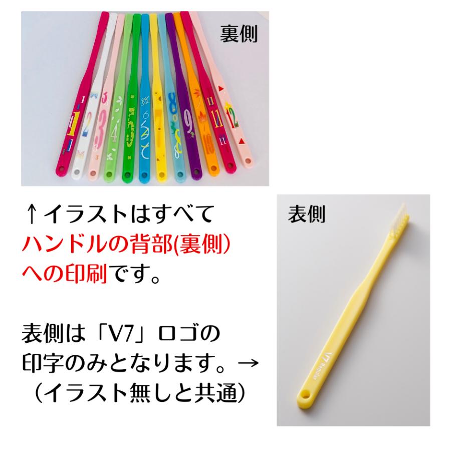ピー・エム・ジェー 【公式】V7歯ブラシ(数字デザイン入り 12本組