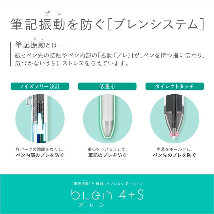 ブレン ゼブラ 多機能ペン ブレン4＋S 0.7mm ミントグリーン B4SA88-MG