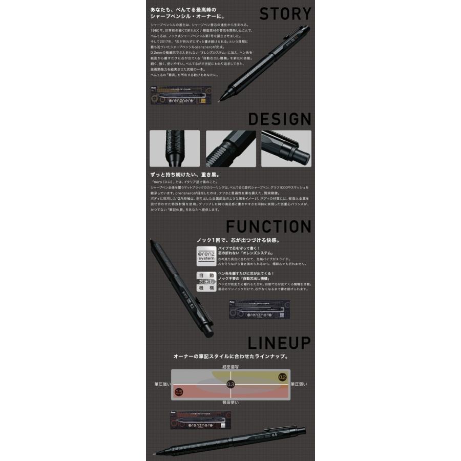 オレンズ ぺんてる シャープペン オレンズネロ 0.5mm PP3005A ブラック
