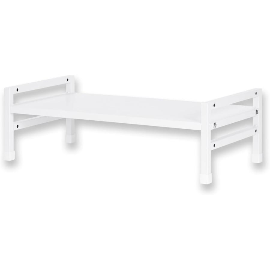 机上台 幅50cm 高さ調整 DSK07W モニター台 アスカ 木目 ホワイト 奥行25cm ノートパソコン ノートPC モニター キーボード 小型 | 