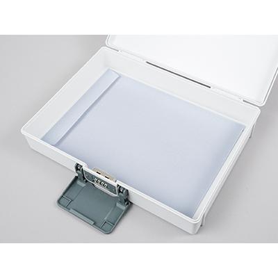 カール事務器 保管ボックス HBP-200 ホワイト 書類保管 金庫 通帳 契約書 角2封筒 送料無料 一部地域除く |  | 02