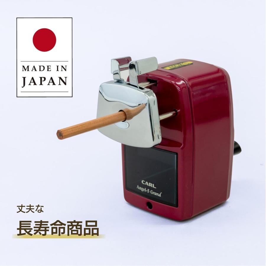 CARL カール事務器 エンゼル5グラン シャープ レッド 卓上手動鉛筆削り