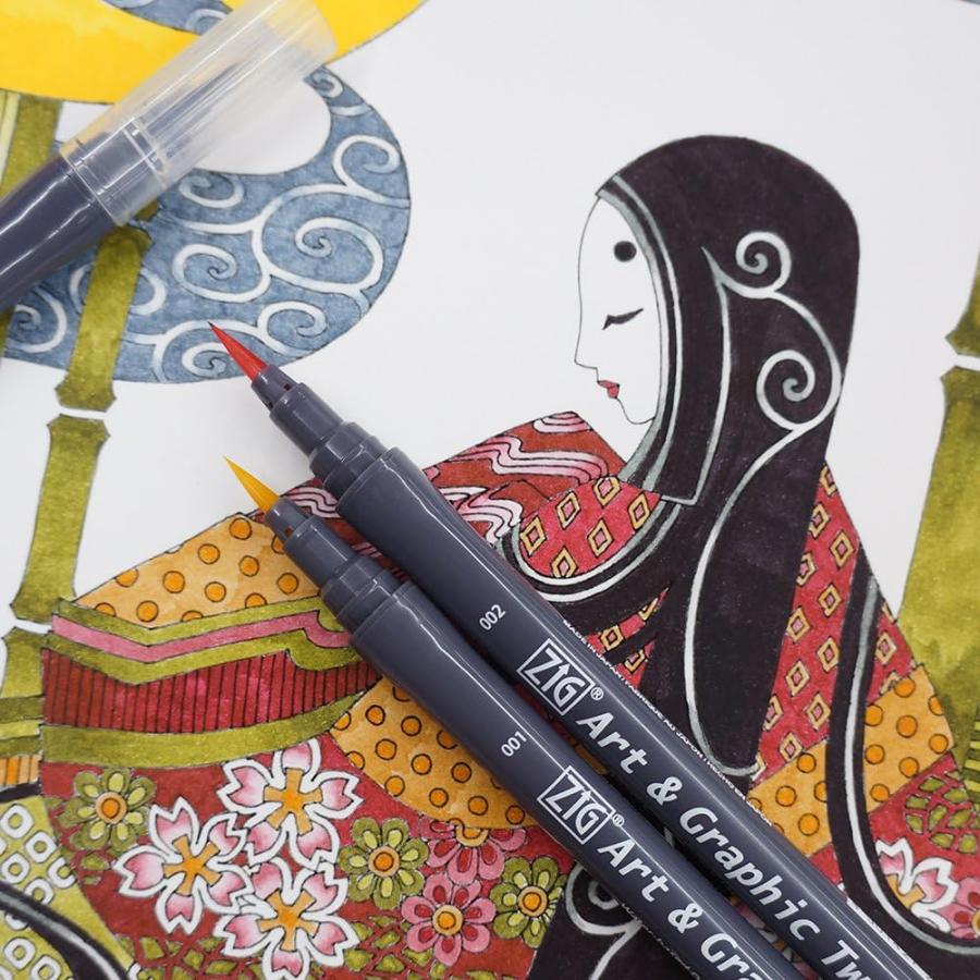 呉竹 水性ペン ZIG アート&グラフィック ツイン リアルブラッシュ+
