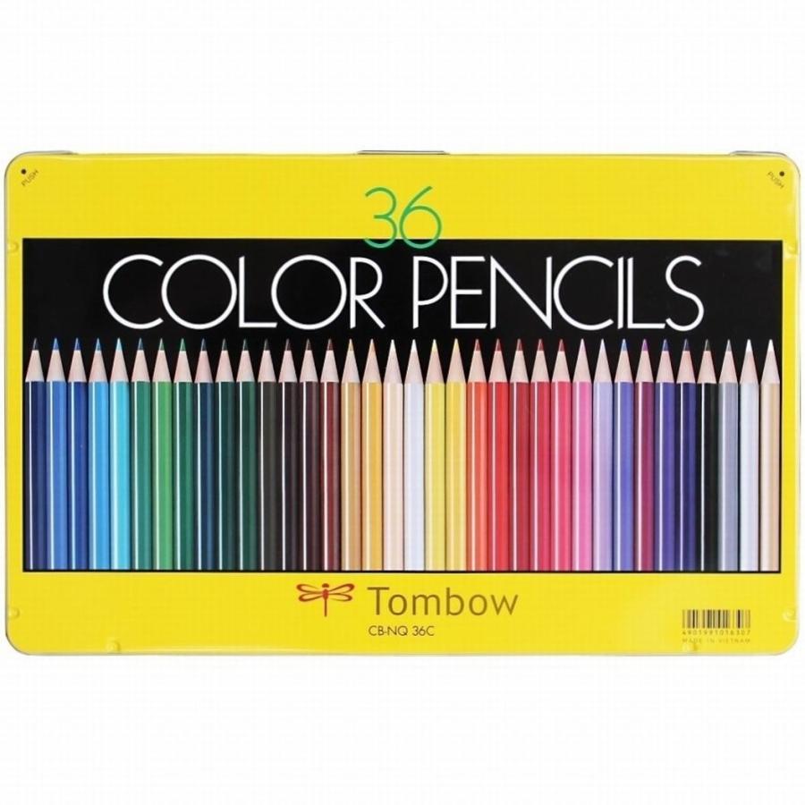 色鉛筆 36色 送料無料一部地域除くトンボ鉛筆色鉛筆36色セットCBNQ36C缶入り メール便発送｜poc