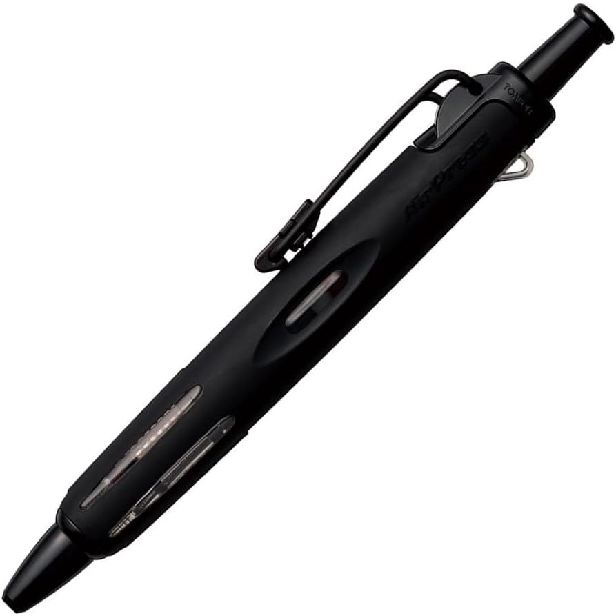 トンボ鉛筆 油性ボールペン 加圧式 エアプレス 0.7mm フルブラック 1本
