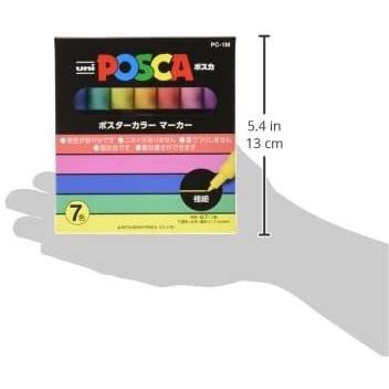 三菱鉛筆 水性ペン ポスカ 極細 7色 PC1M7C 送料無料 一部地域除く
