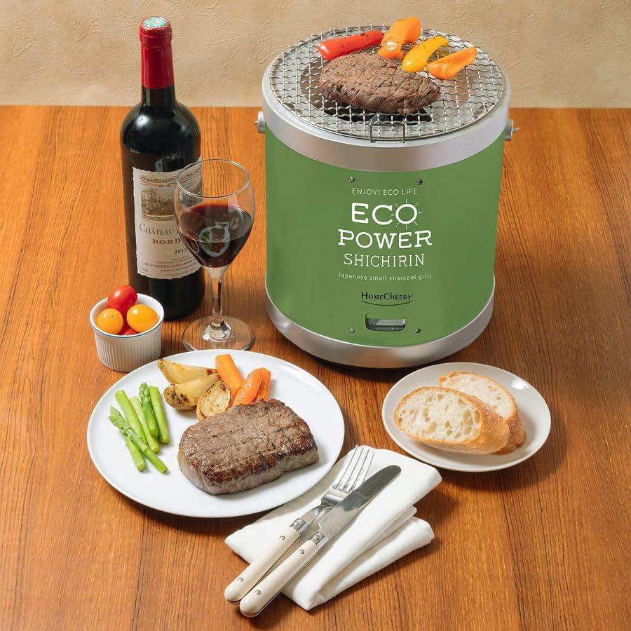 homecheery セラミック 七輪 グレー バーベキュー 防災 BBQ アウトドア