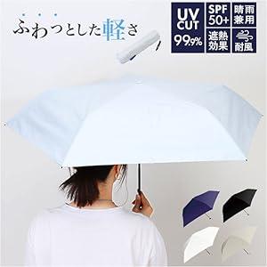 中谷 Amane 男女兼用 折傘 手開き 晴雨兼用 UV Air＋ サックス 軽量