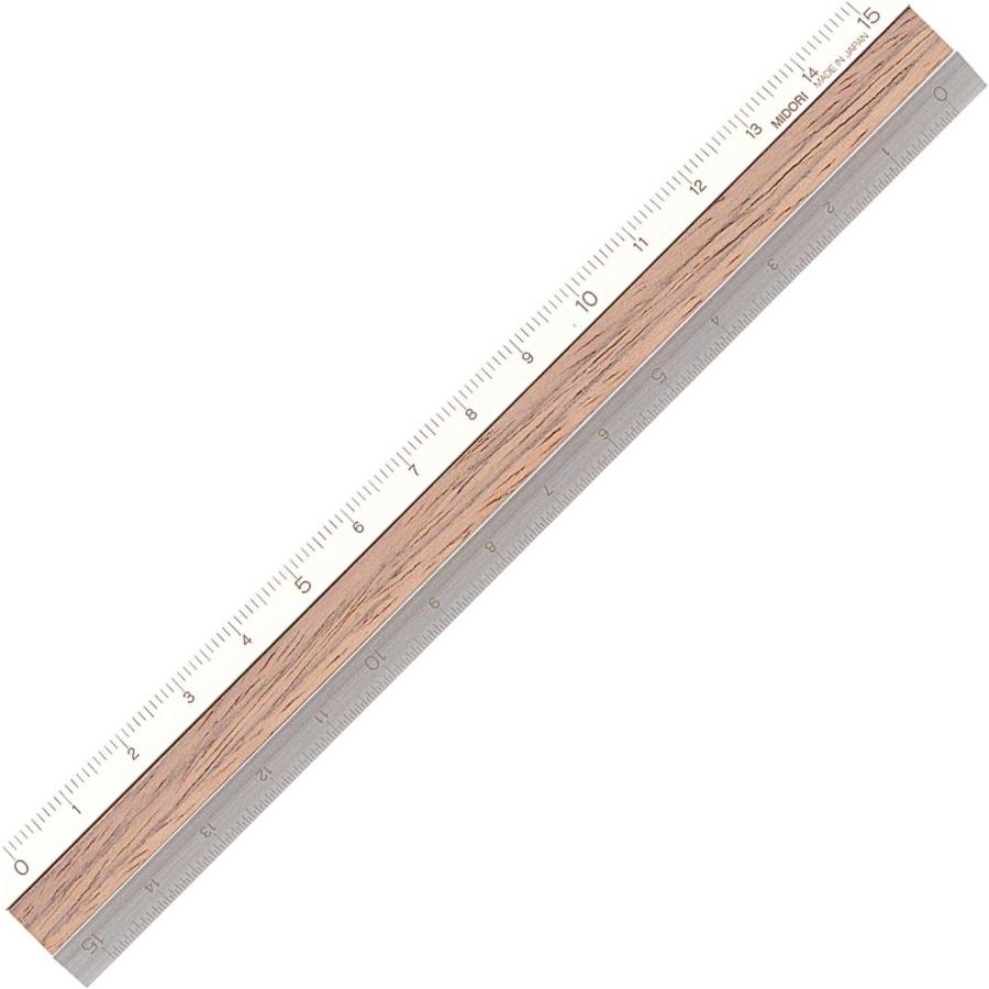 DESIGNPHIL ミドリ MIDORI 定規 アルミ&ウッド定規 15cm 濃茶A 42274006 メール便発送 | 