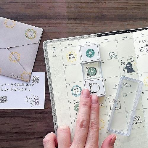 クツワ（KUTSUWA） ハンココスライド 重ねておせるハンコ クッキーの