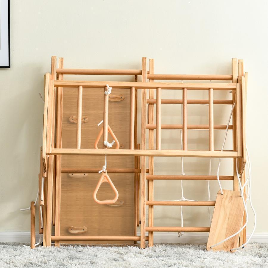 ジャングルジム 折りたたみ 9 in1 滑り台 室内　木製 大型遊具 天然木 耐荷重50kg　ギフト　誕生日プレゼント ジャングルジム 折りたたみ in1 滑り台 室内　木製 大型遊具 天然木 耐荷重50kg　ギフト　誕生日プレゼント