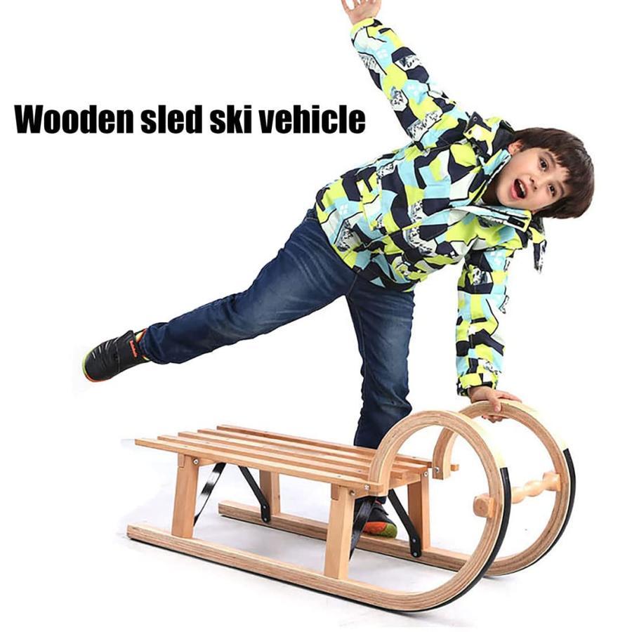 秋冬の主役◎ 木製そり、スポーツスキー板、木製そりブナ材、下部PVC耐摩耗性スライダー、スノーボード、雪そり、アイススケート、150KG雪装備に耐えることができ、屋外高地冬 【TM1303784984】(46905円)