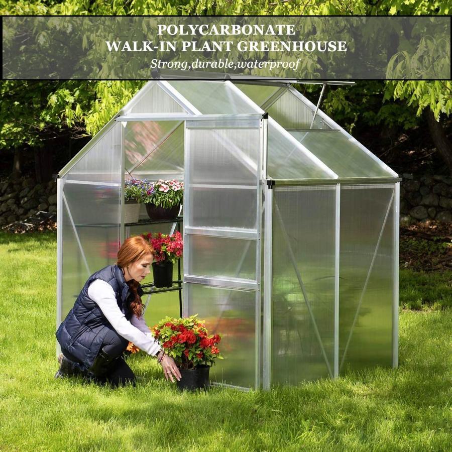 【値下げ・名盤】 アルミ温室 花園温室 頑丈な金属フレーム温室 植物の温室 ポリカーボネートウォークインプラント温室、 カバー ホーム温室 温室 ビニールハウス 家庭用 調節可能 【SKC1583748763】(56977円)