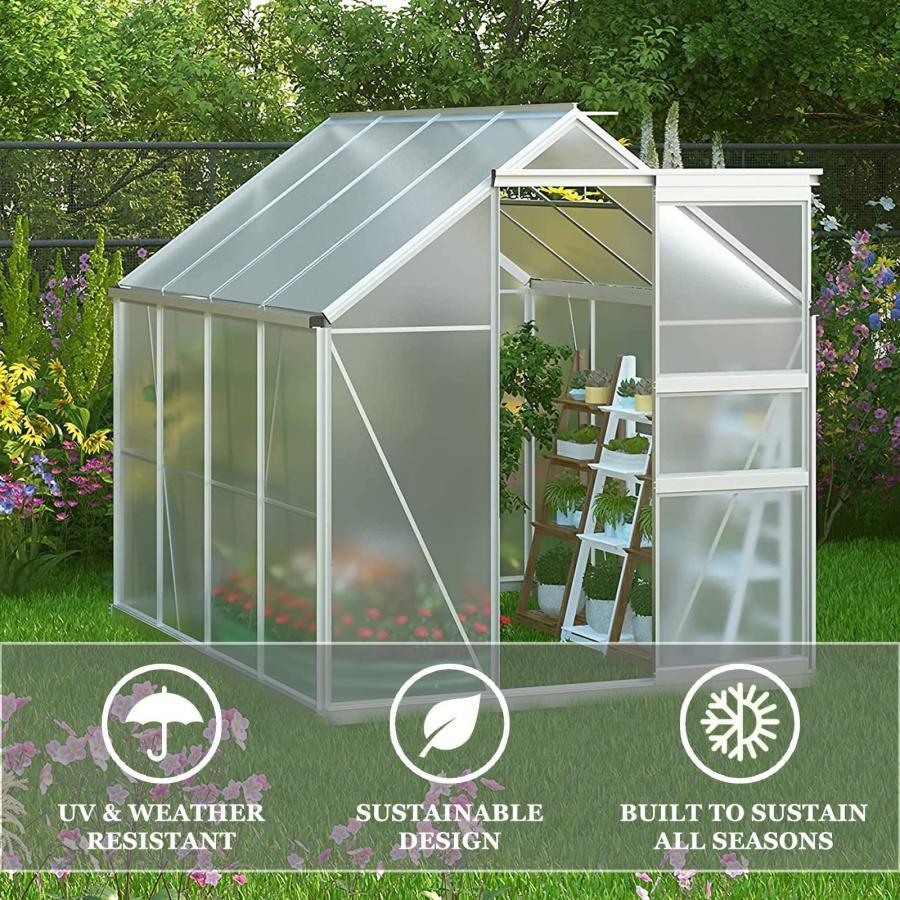 【値下げ・名盤】 アルミ温室 花園温室 頑丈な金属フレーム温室 植物の温室 ポリカーボネートウォークインプラント温室、 カバー ホーム温室 温室 ビニールハウス 家庭用 調節可能 【SKC1583748763】(56977円)