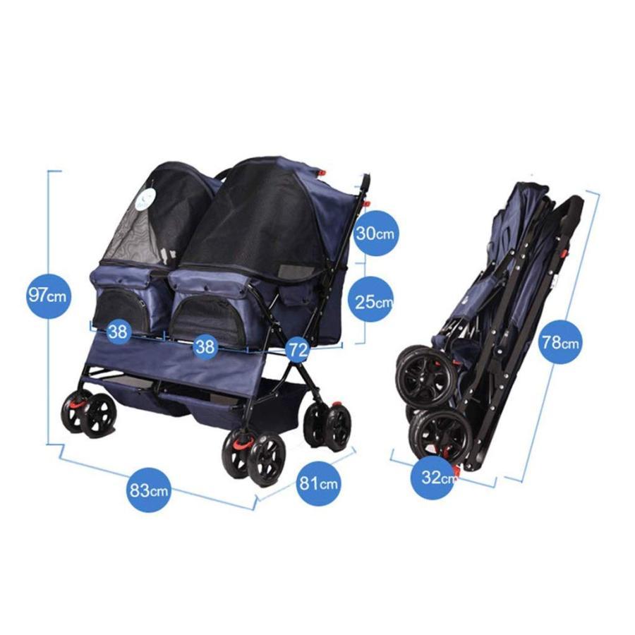 ペットベビーカ 4つのホイールのダブル犬ベビーカーペットの旅行ベビーカー犬猫ベビーカーベビーストローラージョガーバギーは折り畳むことができる - レインカ ペットベビーカ 4つのホイールのダブル犬ベビーカーペットの旅行ベビーカー犬猫ベビーカーベビーストローラージョガーバギーは折り畳むことができる レインカ