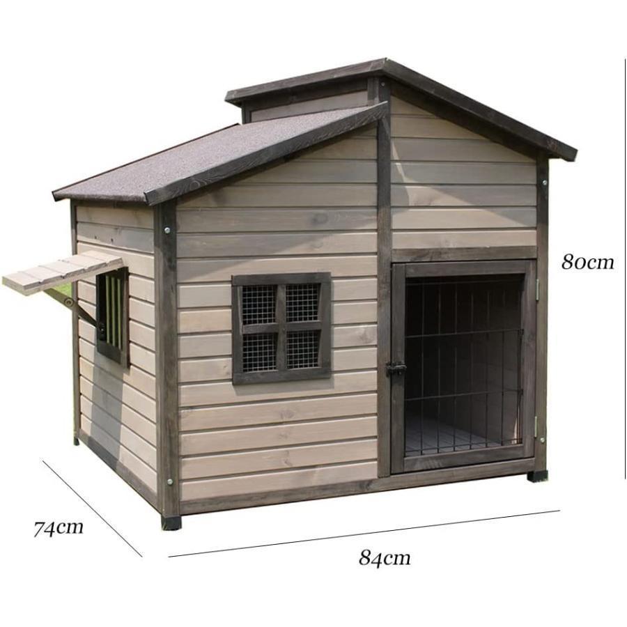 数量限定 ペットケージ 犬用サークル 中、大型犬 ケージ ，無垢材の犬小屋 屋外の木造犬小屋 大型犬小屋 屋外防水犬小屋 (Size : 84*74*80cm) 【F3334929554】(19280円)