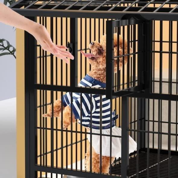 犬サークル ペットケージ 鉄製の犬用ケージ、頑丈なロック付きの脱出防止犬小屋、両開きドア、取り外し可能なトレイ室内犬小屋 ，金属製の犬用ケージクレート 犬サークル ペットケージ 鉄製の犬用ケージ 頑丈なロック付きの脱出防止犬小屋 両開きドア 取り外し可能なトレイ室内犬小屋 ，金属製の犬用ケージクレート