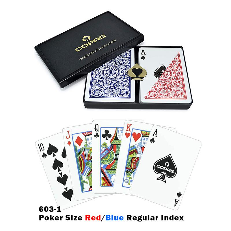 まとめ買い】 ポーカー プラスチックトランプ コパッグ COPAG Poker Stars Copagポーカーサイズレギュラーインデックス ブルー*レッドセットアップ