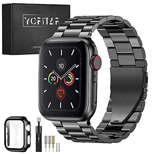 YOFITAR] for Apple Watch バンド 保護ケース付き ステンレス製 