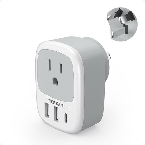 オーストラリア 変換プラグ o型 usb-c付き TESSAN 海外旅行用