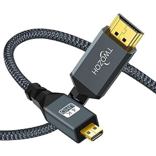 Twozoh Micro HDMI ケーブル 1M (HDMI マイクロタイプDオス - タイプA