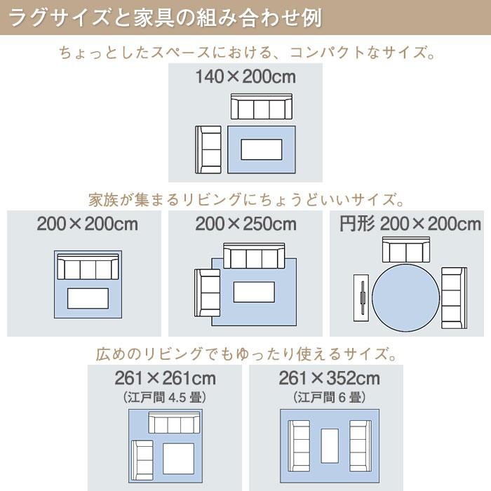 スミノエ ラグ ラグマット カーム 261×261cm 江戸間 4.5畳 日本製