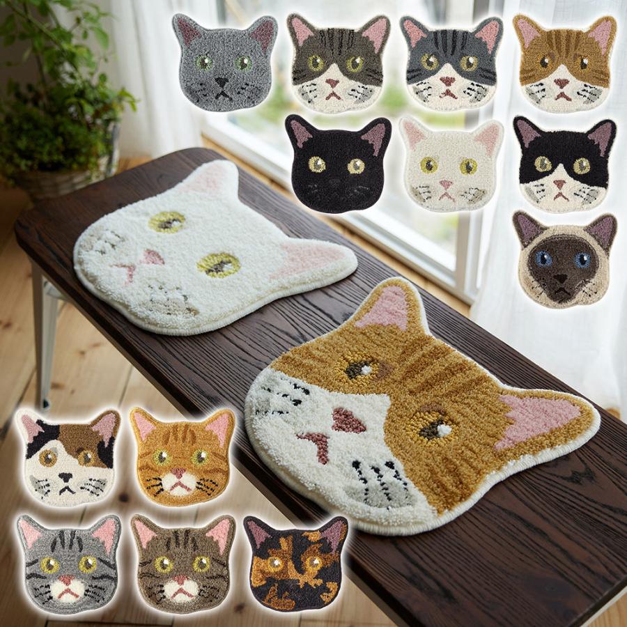 スミノエ チェアパッド チェアクッション 座布団 日本製 猫顔 ネコカオ