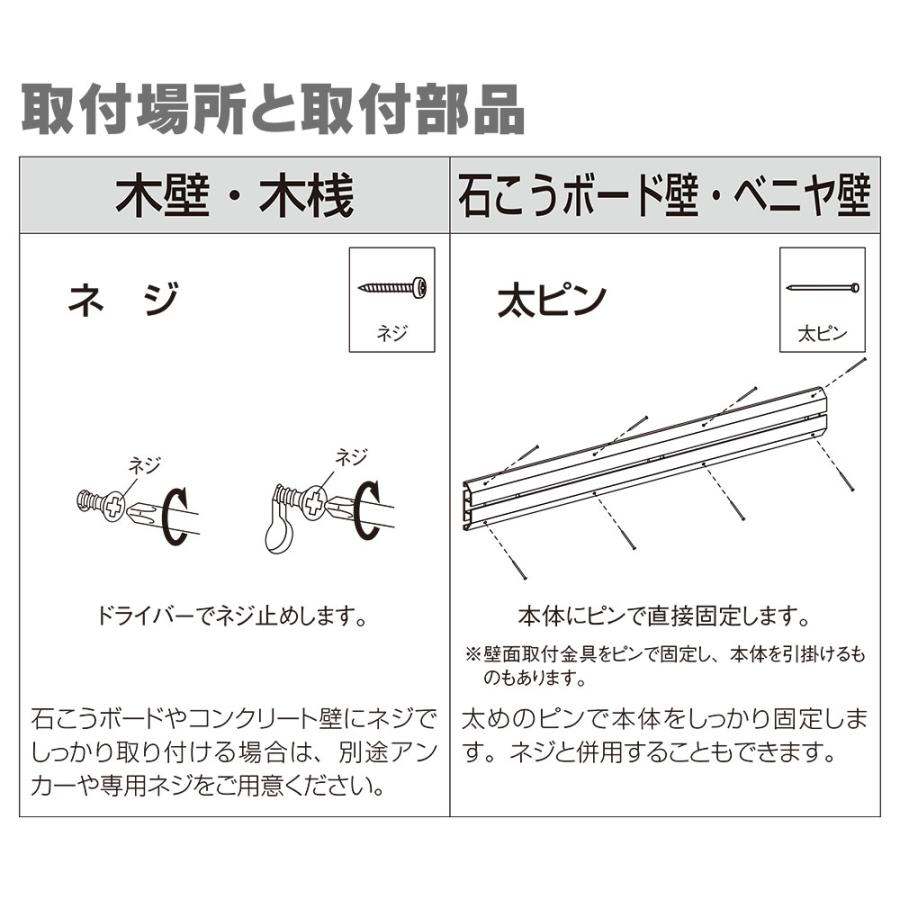 壁面収納 おしゃれ 石膏ボード壁対応 ラック付パイプハンガー｜pocchione-shuno｜09