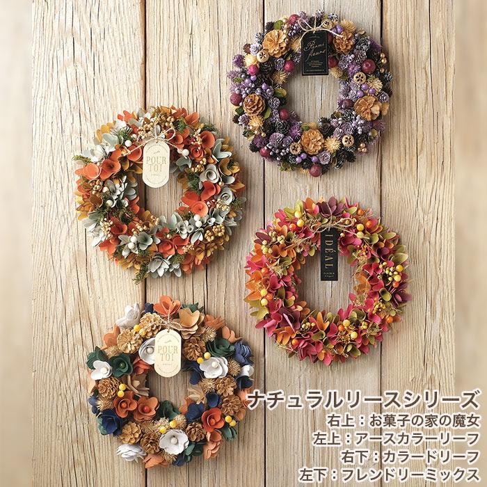 リース フラワーリース 秋 ハロウィン HWナチュラルリース L オレンジ